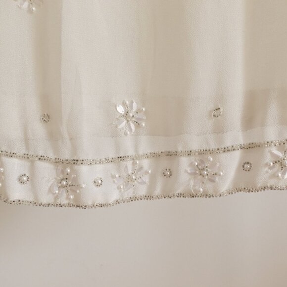 Sfera Elegant Beaded Off-white Chic Blouse - Size S - Picture 11 of 14